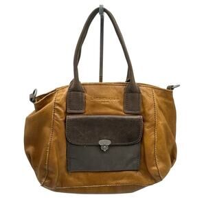 Liebeskind Berlin women's Tan Leather Cowhide Tote Bucket Bag Leather Handle